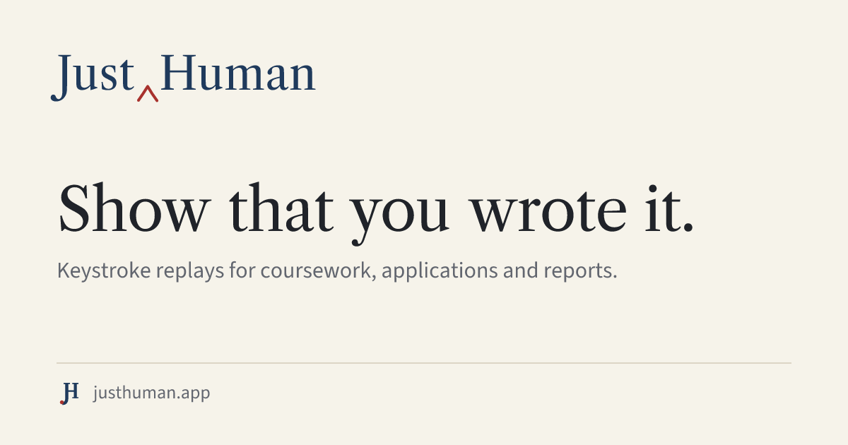 Just Human - Show that you wrote it